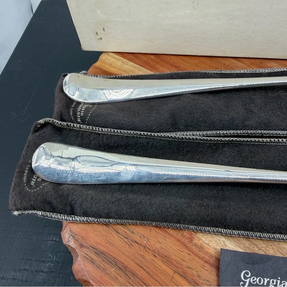 Gerity‎ G-48 Georgian silverplate serving spoon and salad fork set